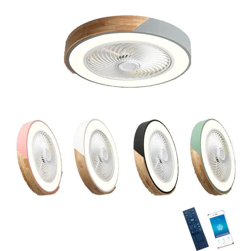 Contemporary LED Ceiling Light With Built-In Quiet Fan And Remote Control - Two-In-One Lighting And Cooling