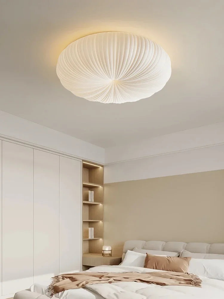 Contemporary Dome Ceiling Light With Shell-Inspired Japandi Style For Modern Interiors