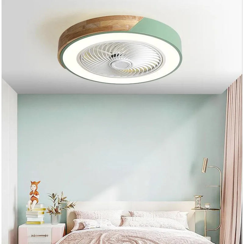 Contemporary LED Ceiling Light With Built-In Quiet Fan And Remote Control - Two-In-One Lighting And Cooling