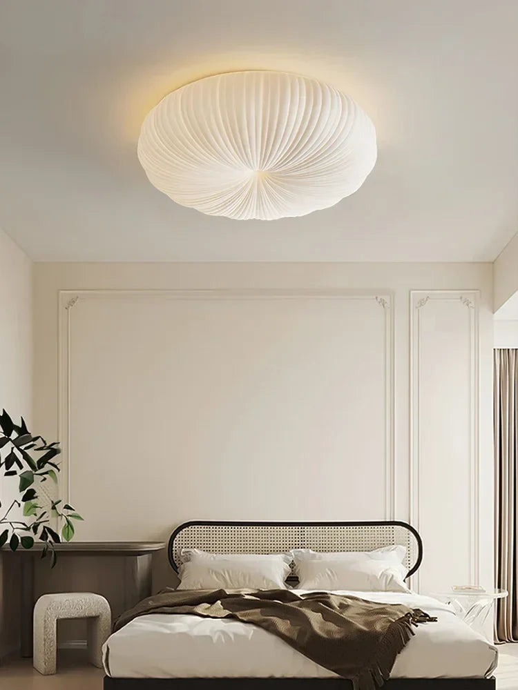 Contemporary Dome Ceiling Light With Shell-Inspired Japandi Style For Modern Interiors
