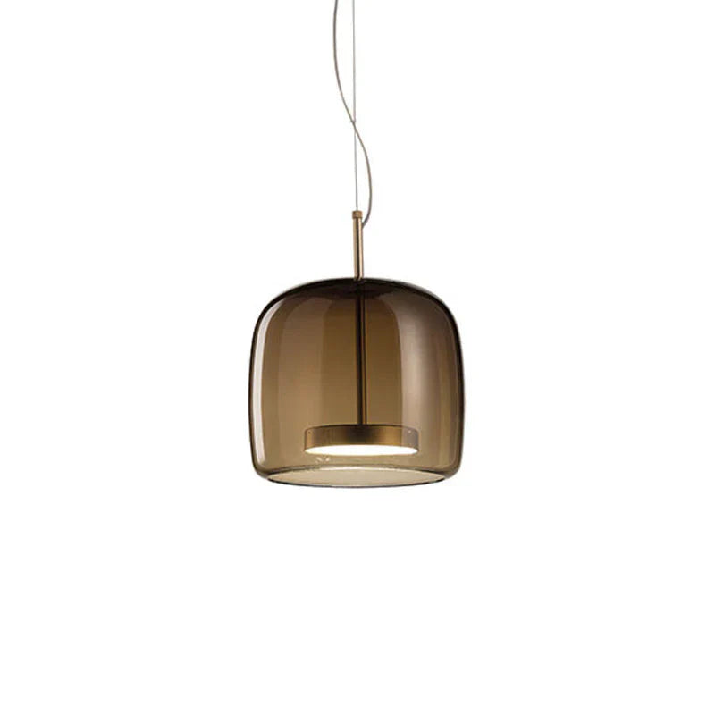 Contemporary Glass LED Pendant Light With Minimalist Shade And A Rich Gold Finish For Modern Interiors
