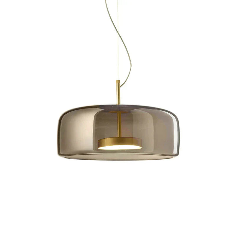 Contemporary Glass LED Pendant Light With Minimalist Shade And A Rich Gold Finish For Modern Interiors