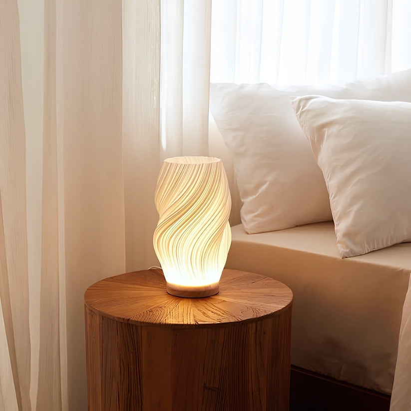 Artisan Spiral LED Table Lamp With USB Powered And Adjustable Light And Sculptural Form