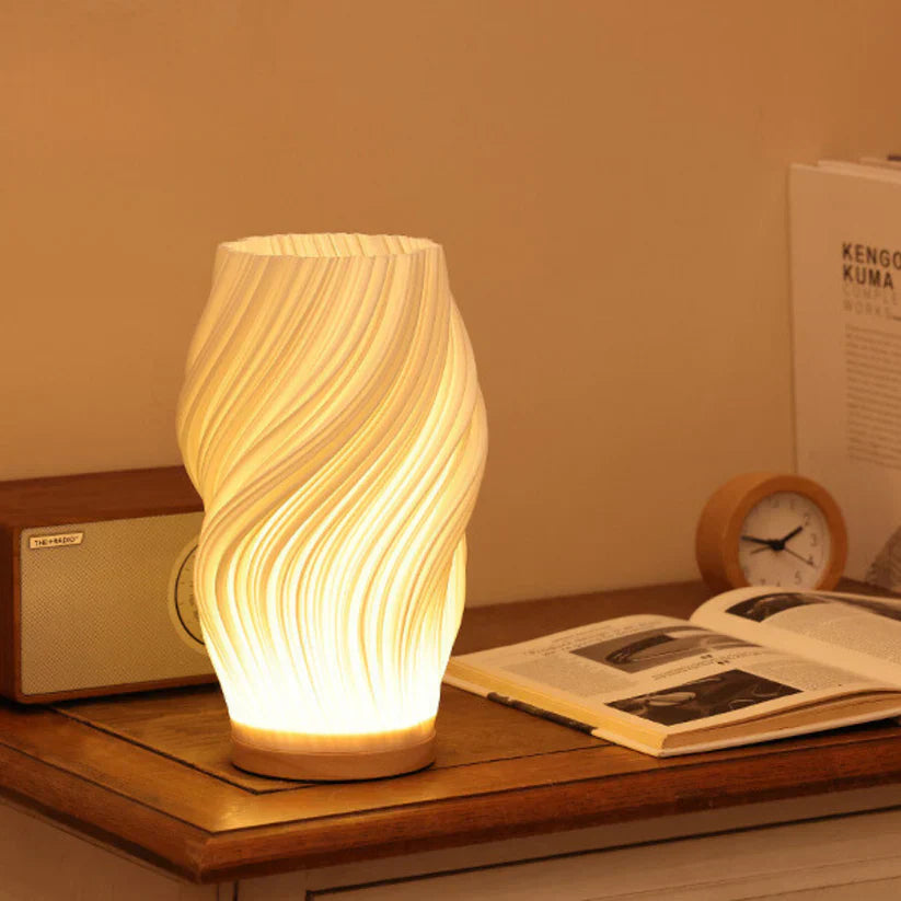 Artisan Spiral LED Table Lamp With USB Powered And Adjustable Light And Sculptural Form