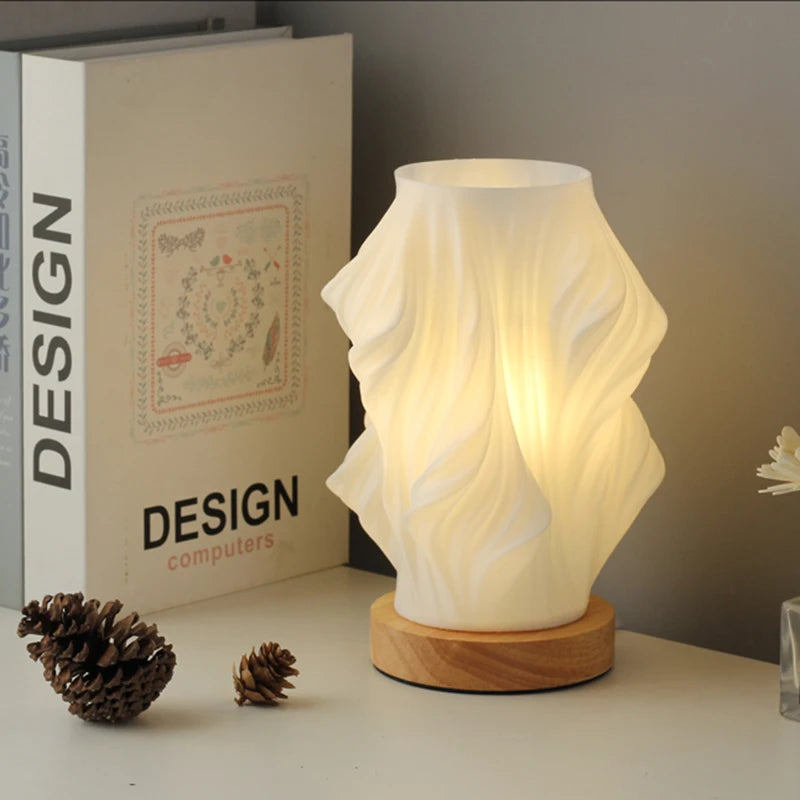 Artisan Spiral LED Table Lamp With USB Powered And Adjustable Light And Sculptural Form