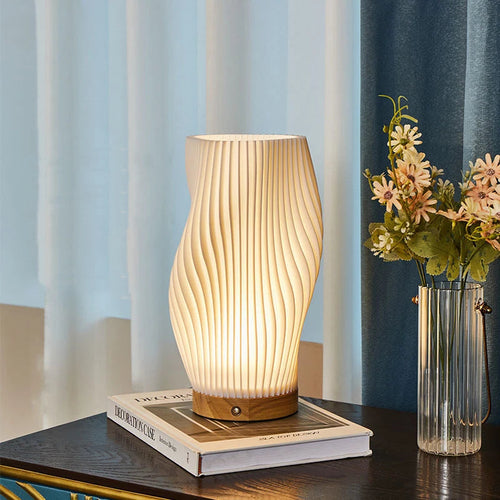 Artisan Spiral LED Table Lamp With USB Powered And Adjustable Light And Sculptural Form